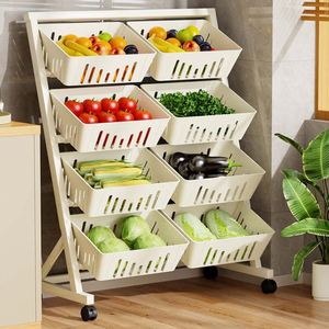 Chariot de cuisine roulant en plastique, étagère de rangement pour épices, panier à fruits et légumes, organisateur polyvalent – Vente chaude - Product Image 1