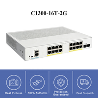 Commutateur Cisco C1300-16T-2G 16 ports Gigabit géré couche 2 avec 2 ports SFP, sans ventilateur, 1U, montable en rack pour petites entreprises