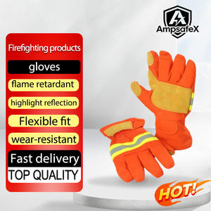 Guantes de Bombero Resistentes al Fuego, de Cuero Vacuno Nomex y Aramida, Color Naranja, Trajes Impermeables, Equipo de Protección - Product Image 1