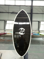 Planche Wakesurf en bambou de 5.6 pouces avec poignées pour enfants et hommes Ocean Waters Adventures accessoirisé avec aileron