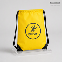 Sac à dos à cordon en polyester avec logo personnalisé, pliable, sac promotionnel pour l'école, les sports et les événements en plein air