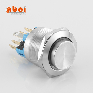 Luz impermeable 1NO1NC <span class=keywords><strong>6</strong></span> pines iluminado IP67 autobloqueo enganche momentáneo cabeza plana 22mm interruptores de botón de alimentación - Product Image 3