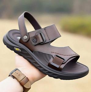 <span class=keywords><strong>Sandales</strong></span> en <span class=keywords><strong>cuir</strong></span> véritable pour hommes, chaussures de plage d'extérieur, <span class=keywords><strong>sandales</strong></span> décontractées classiques pour hommes, confort nuageux, semelle antidérapante, pantoufles - Product Image 3