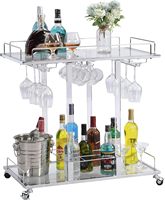 Chariot de bar en acrylique exquis multifonctionnel adapté aux pubs, restaurants et banquets