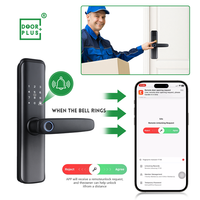 Serrure intelligente étanche Doorplus, Tuya Wifi, mot de passe, empreinte digitale, poignée numérique, serrure de porte intelligente Ttlock