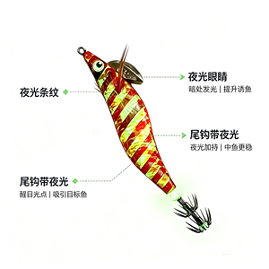 3.0 #   Esche Luminose in Legno per Jigging, Ganci per <span class=keywords><strong>Calamari</strong></span> a Lento Affondamento, per Pesca in Mare di Polpi e <span class=keywords><strong>Seppie</strong></span> - Product Image 4