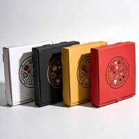 Boîte à pizza jetable en papier faite à la main de haute qualité, logo personnalisé, écologique, gaufrage offset, fenêtre, finition brillante/mate