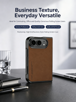 Étui de protection pour iPhone Duo Fold, design élégant et luxueux, protection d'écran intégrée, protection de cadre avant, découpes précises, ajustement fin, étui pour lunettes