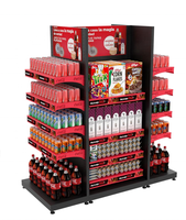 Étagère de présentation gondole double face personnalisée légère en métal pour magasin de proximité, pharmacie, écologique