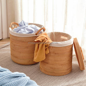 ตะกร้าเก็บของอเนกประสงค์ทรงรี วัสดุหวายน้ำ ยี่ห้อ WINTOP สไตล์โบโฮ หรูหรา เป็นมิตรกับสิ่งแวดล้อม ใช้เป็นถังขยะได้ - Product Image 5