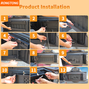 Estante de almacenamiento multifuncional de Metal para puerta trasera de coche plegable Compatible con Jeep Wrangler 2018 + Accesorios Automotrices - Product Image 3