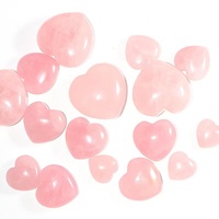 Pierre de cristal Rose Quartz, naturel, en forme de cœur, cristal Rose, palmier en cristal