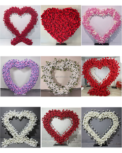 Fondo de boda en forma de Corazón Púrpura personalizado de 2,1 m a bajo precio para decoración de arco de amor con flores artificiales hechas a mano - Product Image 5