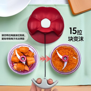 Cross-border customized mini manual stainless steel <b>vegetable</b> <b>chopper</b>, rotary chop for <b>vegetables</b>, garlic, nuts, and meat - - Product Image 5