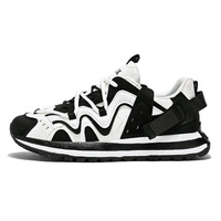 Chaussures décontractées européennes pour hommes à lacets, semelle extérieure en plastique, semelle épaisse, style Dad Shoes, printemps automne, respirantes, imperméables, en maille