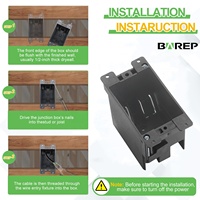 Barep homologué ETL 14 Cu. En. Boîtier électrique compact 1 poste en PVC, ignifuge UL94 V0, pour travaux de construction et rénovation
