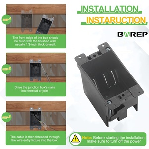 Barep homologué ETL 14 Cu. En. Boîtier électrique compact 1 poste en PVC, ignifuge UL94 V0, pour travaux de construction et rénovation - Product Image 3