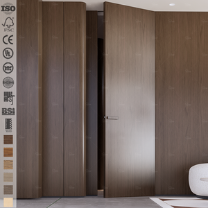 Foshan görünmez kapı Minimalist tasarım ahşap gizli duvar kapıları alüminyum çerçeve Modern iç yatak odası gömme çerçevesiz kapılar - Product Image 1