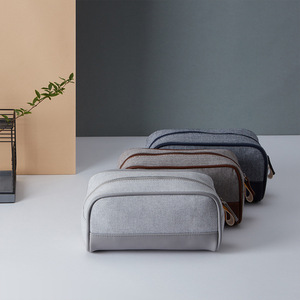 Sac de <span class=keywords><strong>toilette</strong></span> personnalisé de luxe avec fermeture éclair, en cuir PU vegan, pour hommes et femmes - Product Image 6