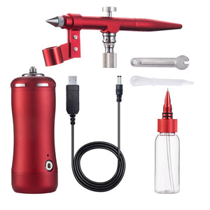 Kit d'aérographe électrique Great Craftsman 0,3 mm, mini pistolet à peinture rouge pour la réparation de meubles et de cuir - Product Image 1