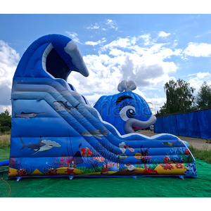 Scivolo Gigante a Tema Balena 3D, Gonfiabile Commerciale da Giardino, Grande Scivolo a Forma di Balena in PVC, Dotato di Ventilatore - Product Image 4