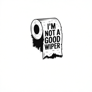 T-shirt « I'm Not A Good Wiper » avec motif amusant de papier toilette, t-shirt unisexe pour adultes - Product Image 2