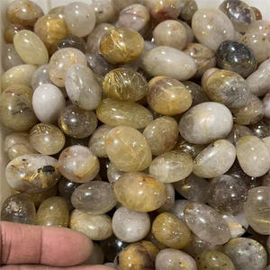 Piedras Preciosas Sueltas de Alta Calidad al por Mayor, 20-30 mm, Cuarzo Rutilado Dorado Natural, Piedras Pulimentadas en Venta - Product Image 5
