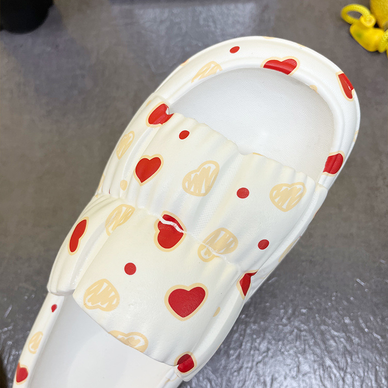 Love Print Summer EVA Slippers Women Thick Sole Home Slides Slippers Outdoor Shoes