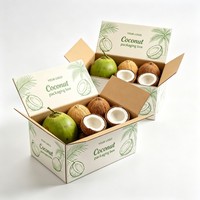 Boîtes en carton biodégradables de qualité alimentaire en fibre de coco, conception personnalisée, finition mate, boîte en carton ondulé, conception ventilée pour produits frais