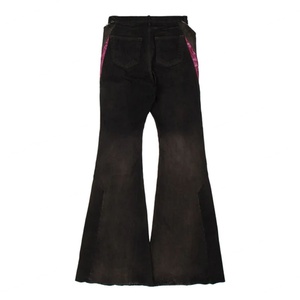 กางเกงยีนส์เดนิมทรงหลวมแฟชั่นสั่งทำจากโรงงาน หลายสี ห้ากระเป๋า ทรงบูทคัท แต่งผ้าปะติดปะต่อ ทรงขาบาน - Product Image 5