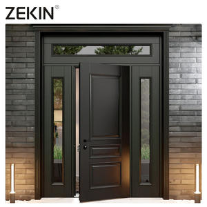 Porte d'entrée antivol à double ouverture en aluminium personnalisable ZEKIN, design moderne, isolation acoustique, adaptée aux appartements, extérieur - Product Image 5