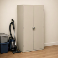 Armoire de rangement robuste en acier thermolaqué, verrouillable, pour bureau à domicile et entrepôt