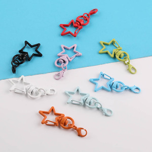 Hebilla Giratoria de Metal con Forma de Estrella de Cinco Puntas, Accesorios de Joyería DIY, Tamaño Mediano, Patrón de Estrella en Colores Pastel - Product Image 1