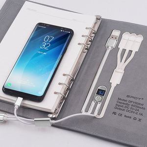 Libreta con Banco de Energía y Cargador Inalámbrico, con Bloqueo de Huella Dactilar y Logotipo LED, para Artículos Esenciales de Negocios, Éxito de Ventas 2025 - Product Image 5