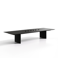 Table de conférence de direction moderne JORI AY-MT01 avec double rail d'alimentation dissimulé de 900 mm, USB, écologique, pour 6 à 10 personnes, bureau