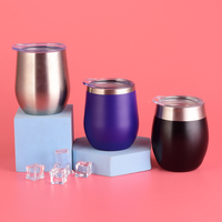 Gobelet isotherme rond de 8 oz en acier inoxydable biodégradable, sans BPA, anti-fuite, avec couvercle hermétique, pour les fêtes, le vin, la bière, le café
