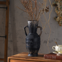 Vas MgO Gaya Retro Vintage, Pot Rustic Elegan untuk Dekorasi Rumah, Hiasan Ruang Tamu