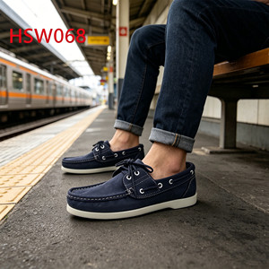 LLJ, scarpe da barca casual piatte antiscivolo con cuciture manuali in pelle di alta qualità per la spagna HSW068 - Product Image 2
