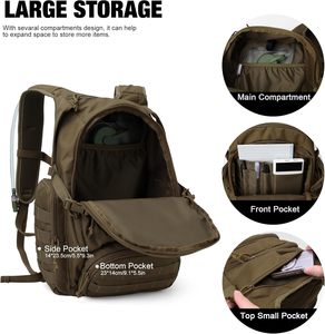 <span class=keywords><strong>Sac</strong></span> à <span class=keywords><strong>dos</strong></span> tactique en denim personnalisé de 25 L avec fermeture à glissière, sacs à <span class=keywords><strong>dos</strong></span> de randonnée Molle pour le camping et les voyages - Product Image 4