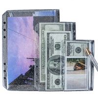MEI YI TIAN WS-856 A5/A6 Pochette transparente en PVC pour documents et argent, organiseur de budget à 6 anneaux avec fermeture éclair pour classement