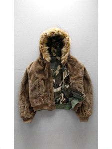 Chaqueta Bomber Americana Personalizada con <span class=keywords><strong>Capucha</strong></span> y Camuflaje, Cierre de Cremallera Doble, para <span class=keywords><strong>Hombre</strong></span>, Estilo Urbano - Product Image 2