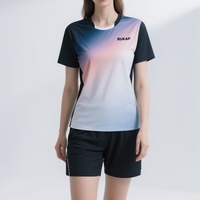 Jersey Badminton Ramah Lingkungan untuk Remaja, Cetak Sublimasi, Kain Daur Ulang Berkelanjutan, Cepat Kering, Logo Kustom untuk Tim