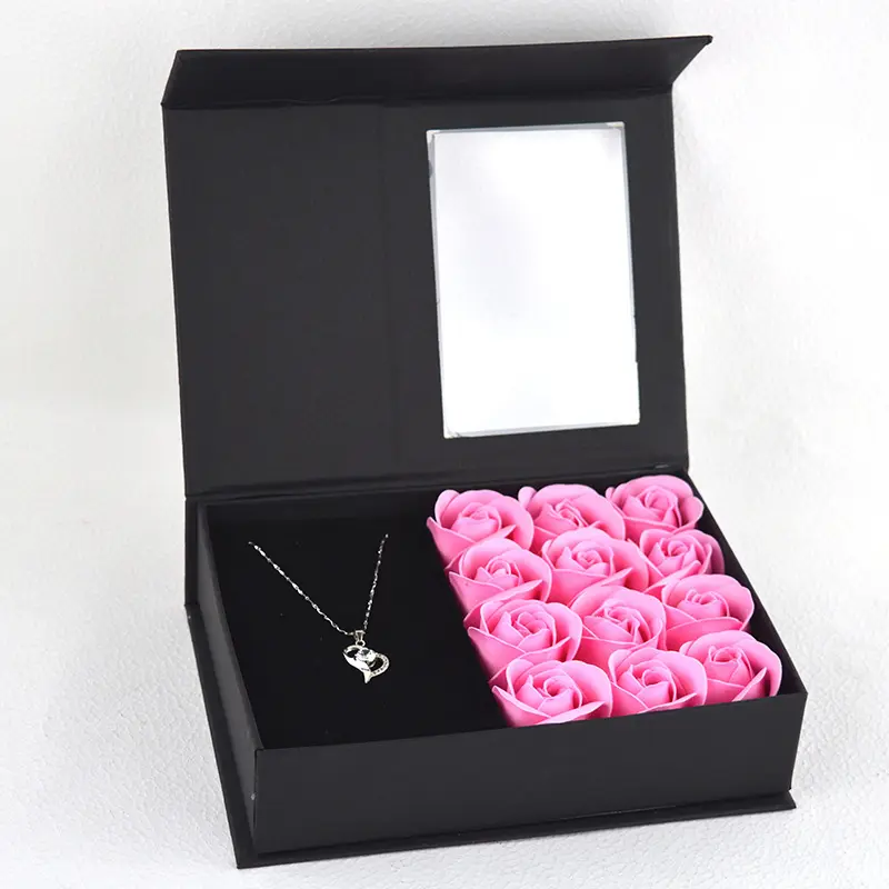 San valentino flower fashion elegante imballaggio di carta di lusso scatole regalo magnetiche cartone personalizza l'imballaggio della scatola