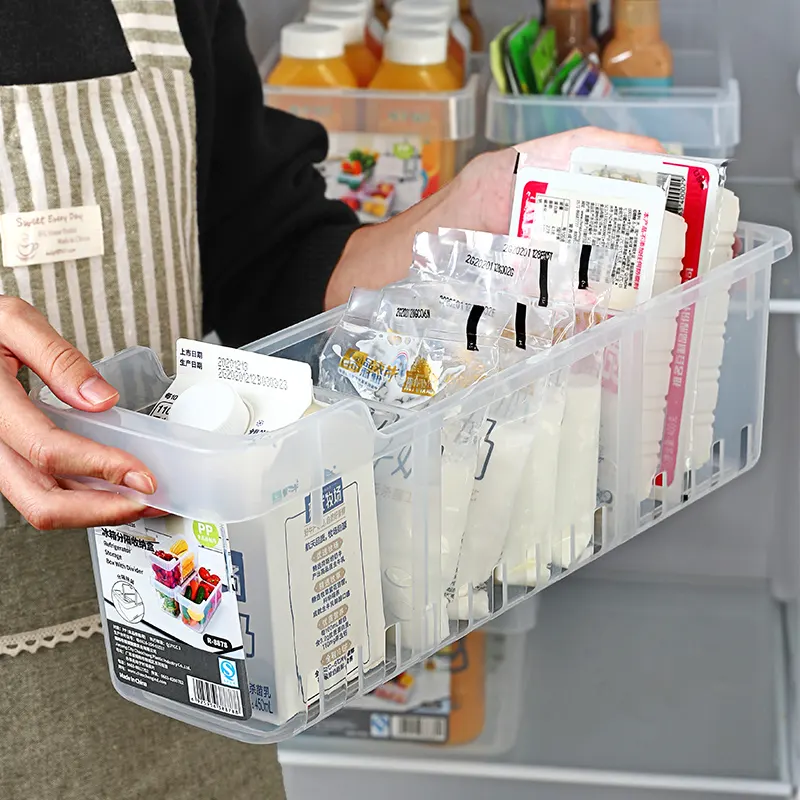 Boîte de rangement pour réfrigérateur, en plastique, à 3 compartiments, organisateurs de réfrigérateur, aliments et boîte transparente, stocks en europe, pour la cuisine