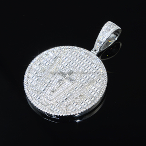 Hochwertige Pistole Jesus Stück Anhänger Hip Hop Männer Junge Schmuck Pflaster Rechteck Zirkon Zirkon Geometrische Runde Charms Halskette - Product Image 4