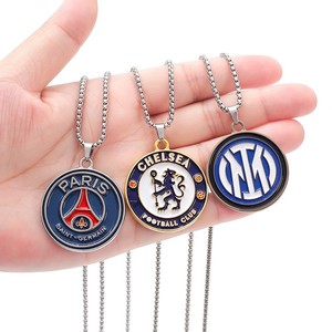 Colgantes pintados de doble cara, aleación de zinc, Readrid Basiliw, <span class=keywords><strong>Chelsea</strong></span> Juventus, collar con cadena de espina de serpiente de acero inoxidable - Product Image 6