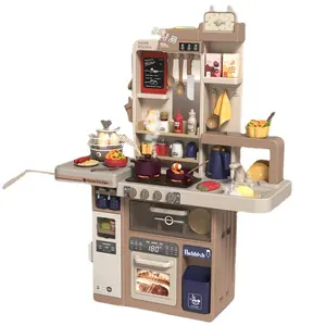 Juego de cocina personalizado para niñas, juguete de cocina de 93cm, juego de rol, juego de Chef con luz y sonido realistas