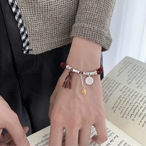 Chinese Style Bowknot <b>Bracelet</b> Red <b>Rope</b> S925 Sterling Silver Amber Charm Unisex Gift Jewelry - Product Image 4