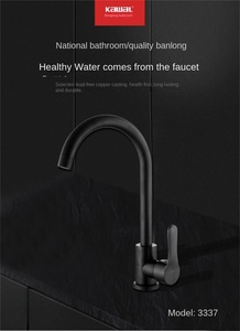 <span class=keywords><strong>Robinet</strong></span> de <span class=keywords><strong>cuisine</strong></span> thermostatique monocommande noir à col de cygne, avec douchette extractible pour <span class=keywords><strong>eau</strong></span> froide, en laiton moderne, type pratique, KAWAL - Product Image 2