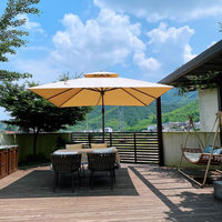 Vente en gros Parasol Roma en porte-à-faux en aluminium imperméable à l'eau Parasol d'extérieur pour jardin, plage, restaurant, parasols et bases de patio
